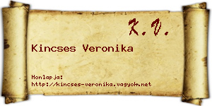 Kincses Veronika névjegykártya